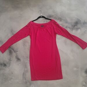 Elegant Long Sleeve Pink Dress